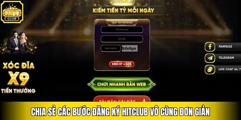 Chia sẻ các bước đăng ký Hitclub vô cùng đơn giản